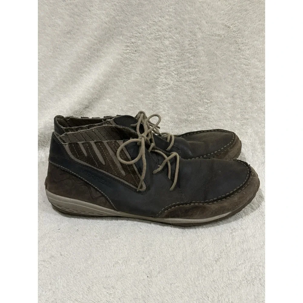Merrell Vibram Barefoot Chukka Boots Size 13‎ Orbit Glove Leather Shoes Brown